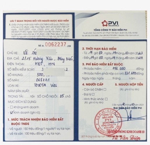 Bảo Hiểm Bắt Buộc TNDS ô tô